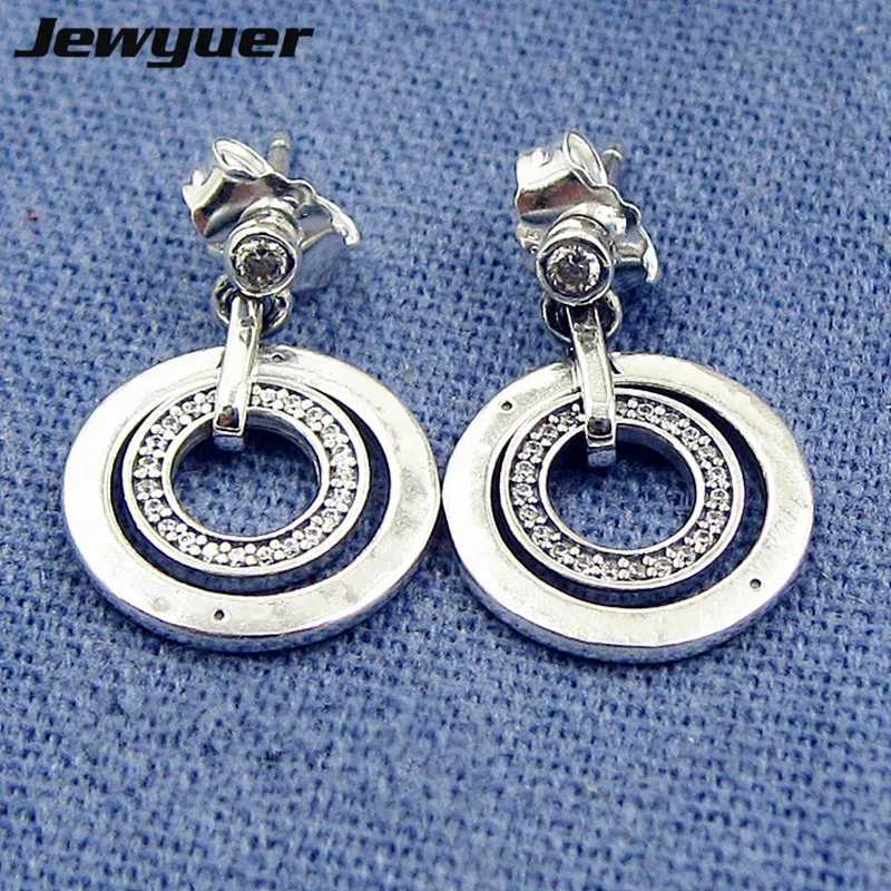 

New autumn 925 Sterling Silver Circles Earring Stud Earrings for Women wedding earring brinco silver fine Memnon jewelry ER296