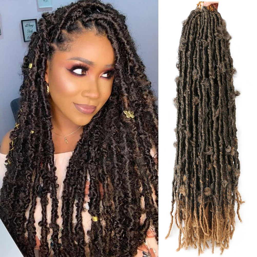 Extensões de Cabelo Belle Mostrar Borboleta Locs Crochê Cabelo 14 Polegada 18 24 Confuso Macio Trança Falso Gancho Tranças