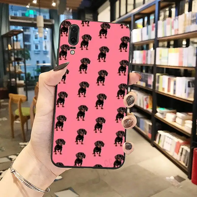 

Dachshund Silhouette Dog cute cartoon luxury design Phone Case For Huawei honor Mate P 10 20 30 40 Pro 10i 9 10 20 8 x Lite