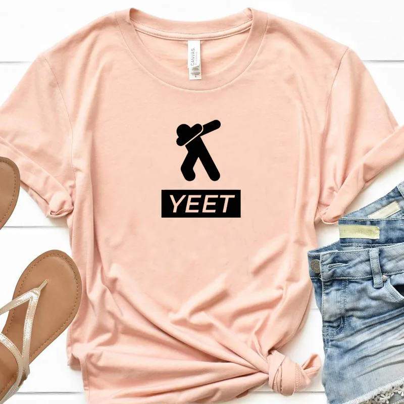 Смешные Женские рубашки Yeet уличная одежда хипстерская футболка в стиле