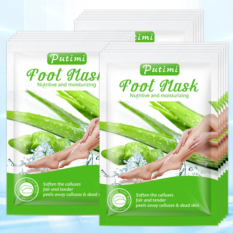 5 упаковок отшелушивающая маска для ног с алоэ|Стопы| |