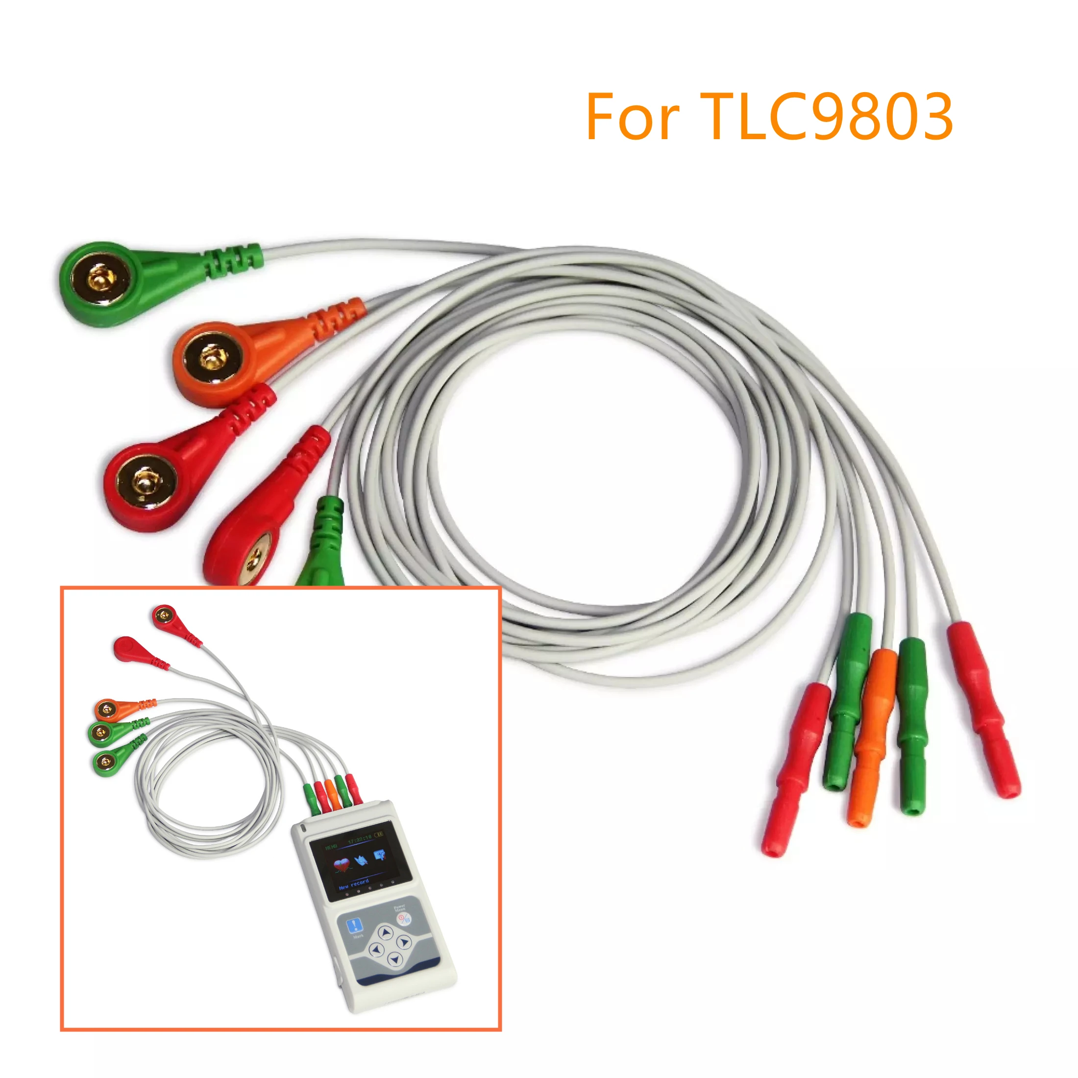 ECG Cable for Dynamic Holter EKG System Heart Rate Tester Cardiac TLC9803 TLC5000 TLC6000 | Красота и здоровье