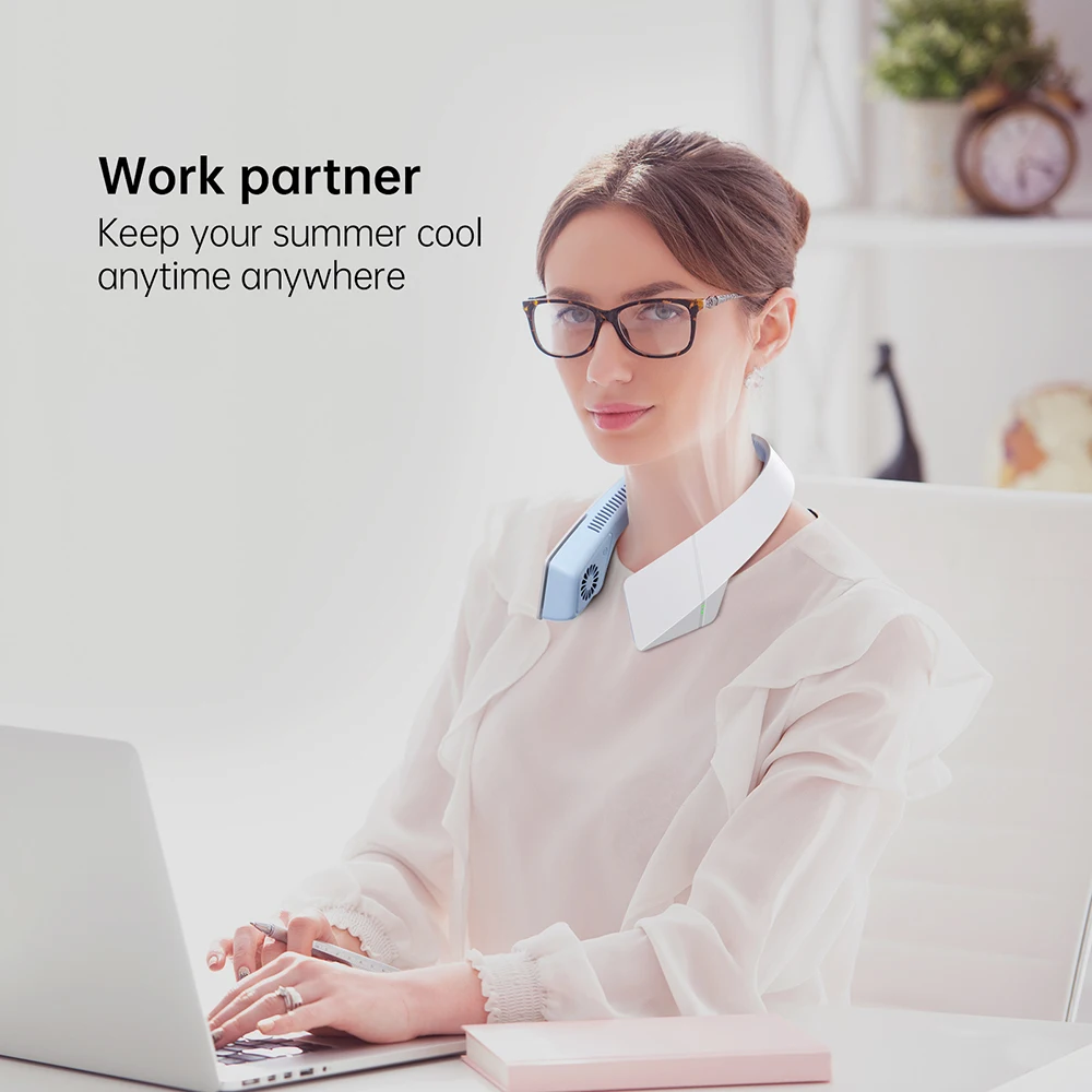 

Mini Bladeless Fan Neck Fan USB Rechargeable Fan Mute Sports Fans Leafless Hanging Neck Fans Air Cooler Wearable Neckband Fans