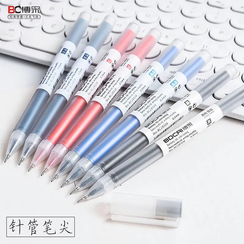 

6pcs Simple Gel Pen Ins Student Junior High School Girl Black Refill 0.5mm Full Needle Pen Work