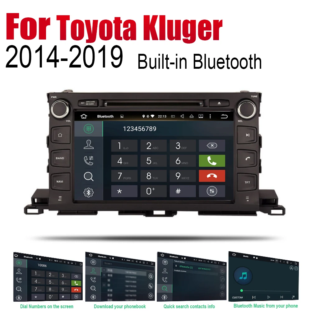 Автомобильный DVD GPS навигатор ZaiXi Android для Toyota Kluger 2014 ~ 2019 проигрыватель с