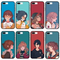 cartoon hipster phone case for huawei honor 50 20 30 10 lite pro honor 7 8 8c 8a 9 9x 9 lite black silicone case