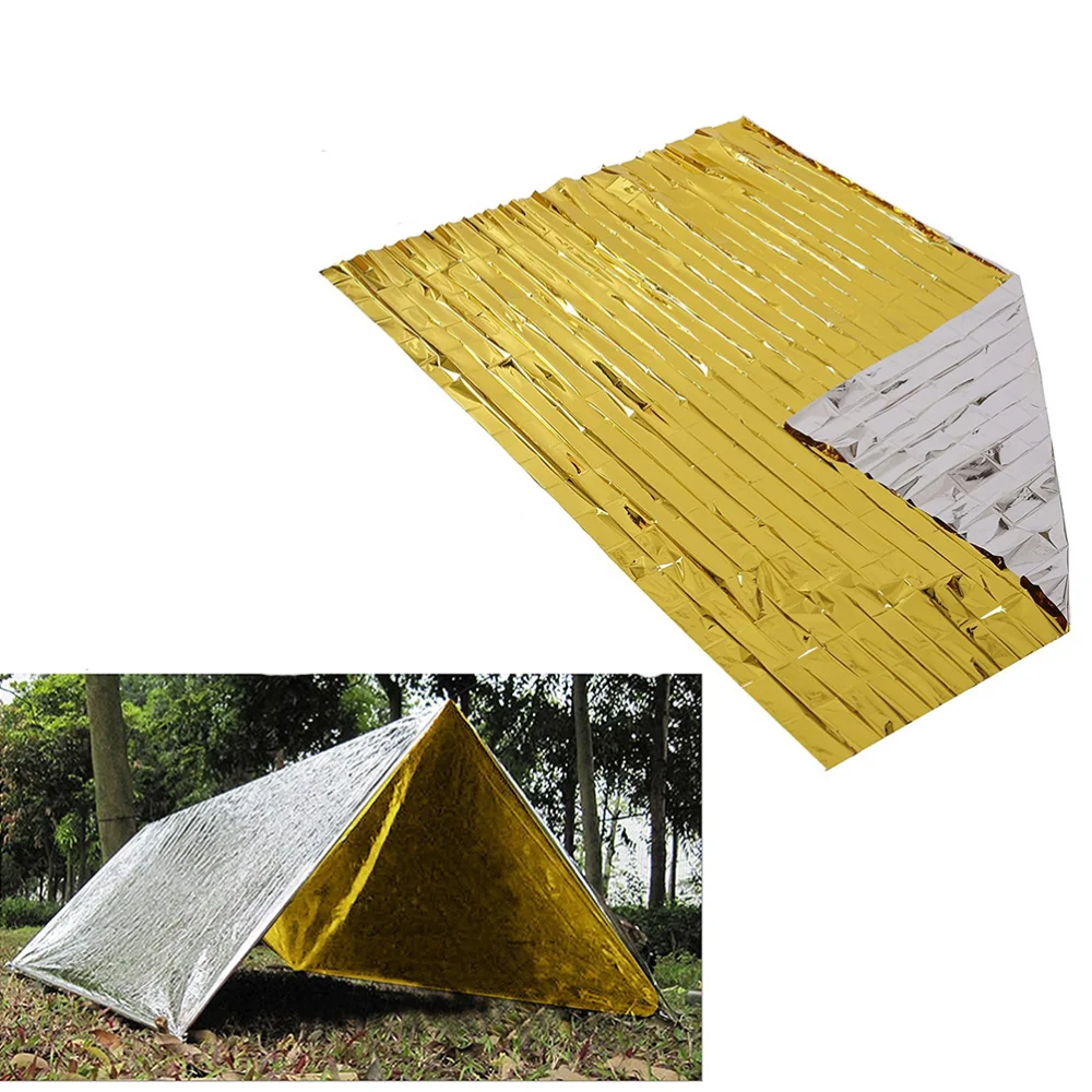 

10pcs Outdoor Hiking Climbing Emergency Survival Blanket Reflective Blanket 21cmx13cm (Silver)
