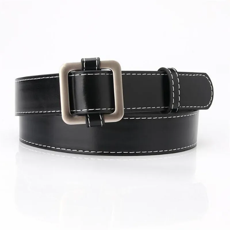 Fashion PU Belt 105cm * 2.8cm Women Female Lady Casual Color Waistband Students Girdle Metal Buckle