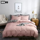 Классический Комплект постельного белья, 5 размеров, однотонный, простота, пододеяльник, пододеяльник, наволочка, простыня, пододеяльник