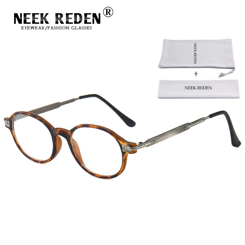 

Metal Leopard Frame Men Anti Blue Ray Reading Eyeglasses Women High Quality Presbyopic Glasses Optical Eyewear Diopters +1 To 4