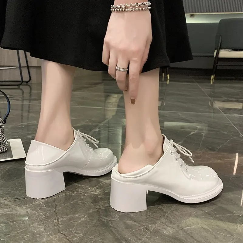 Lucyever модные туфли-лодочки на квадратном каблуке со шнуровкой женские офисные