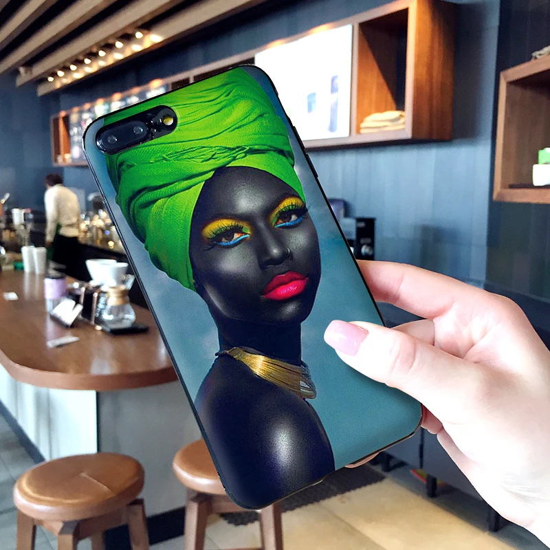 Чехлы для iPhone XR XS Max X 6 6S 7 8 Plus афро-черный Женский Поп мягкий IMD чехол телефона в