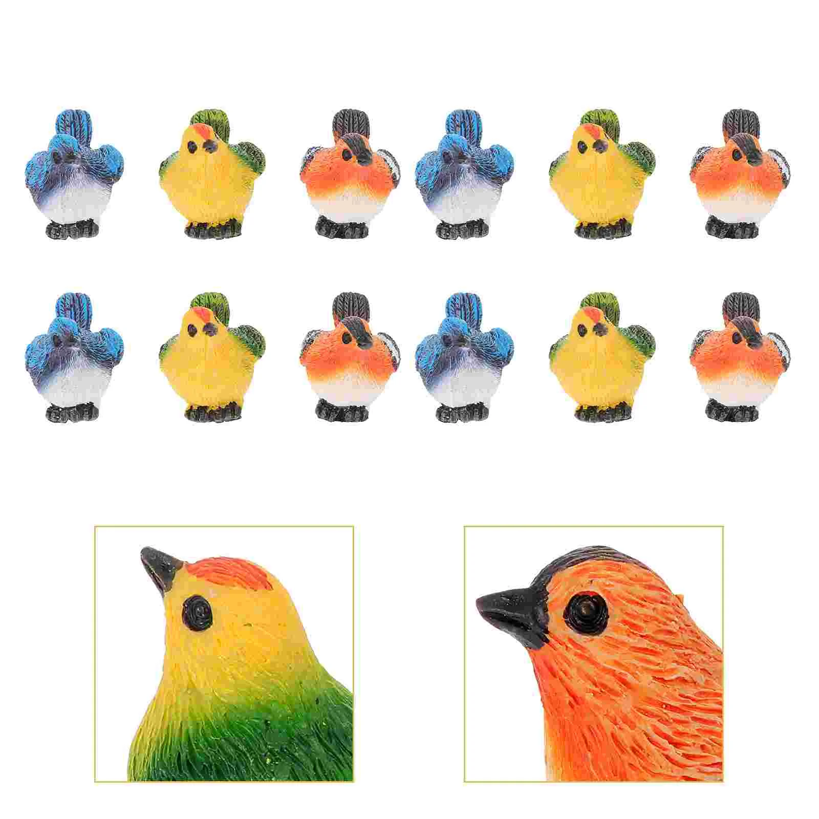 

12 шт., декоративные картинки в виде птиц