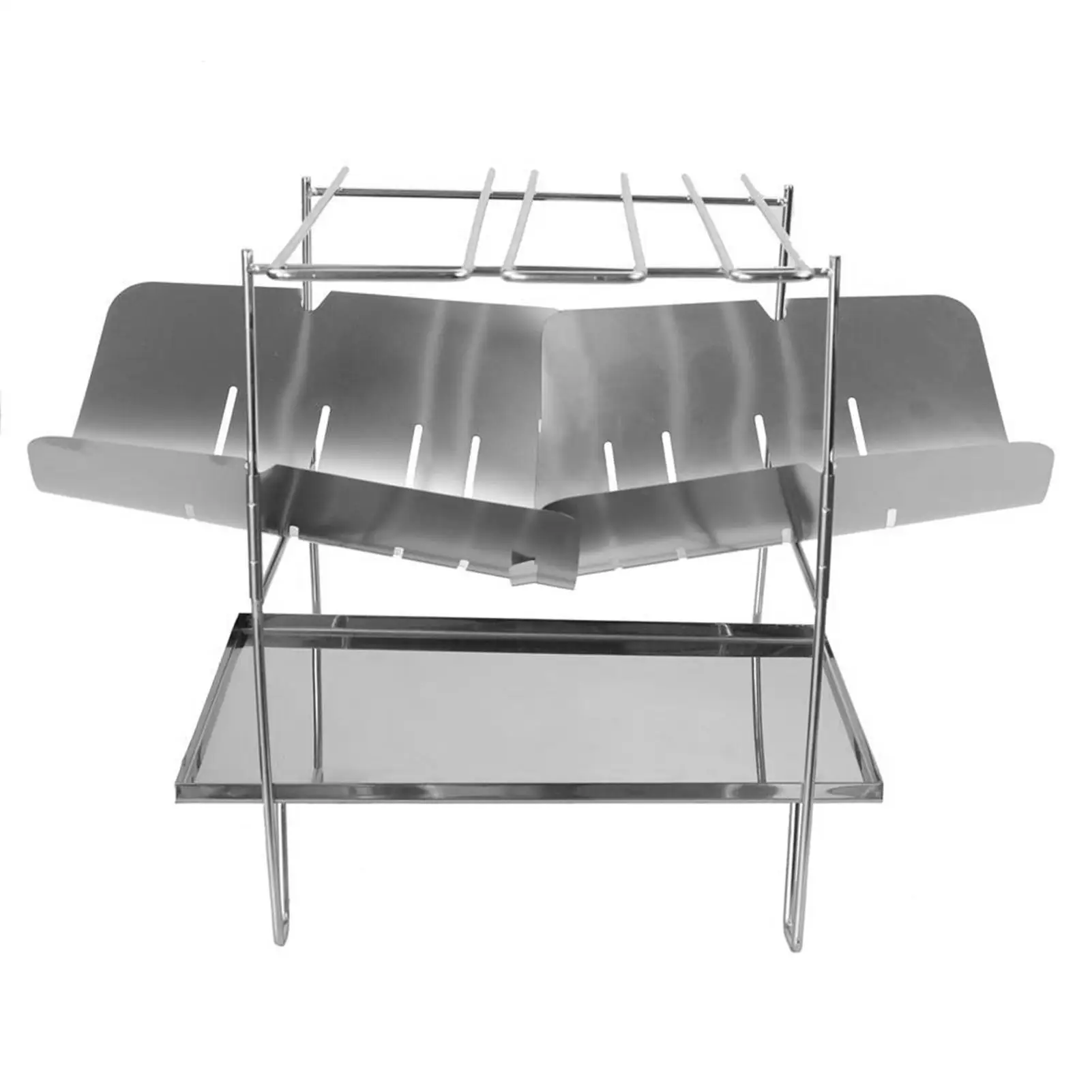 

Outdoor Stainless Steel Charcoal Grill Barbecue Tool Portable Free Installation Handle Folding BBQ Cooking Grid For Park