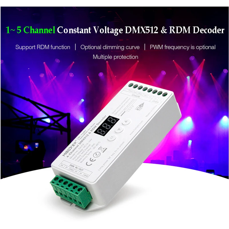 Miboxer 1 2 3 4 5-channel Decoder DMX512 Constant Voltage 1CH 2CH 3CH 4CH 5CH DC12-24V D1-CX D2-CX D3-CX D4-CX For LED Light