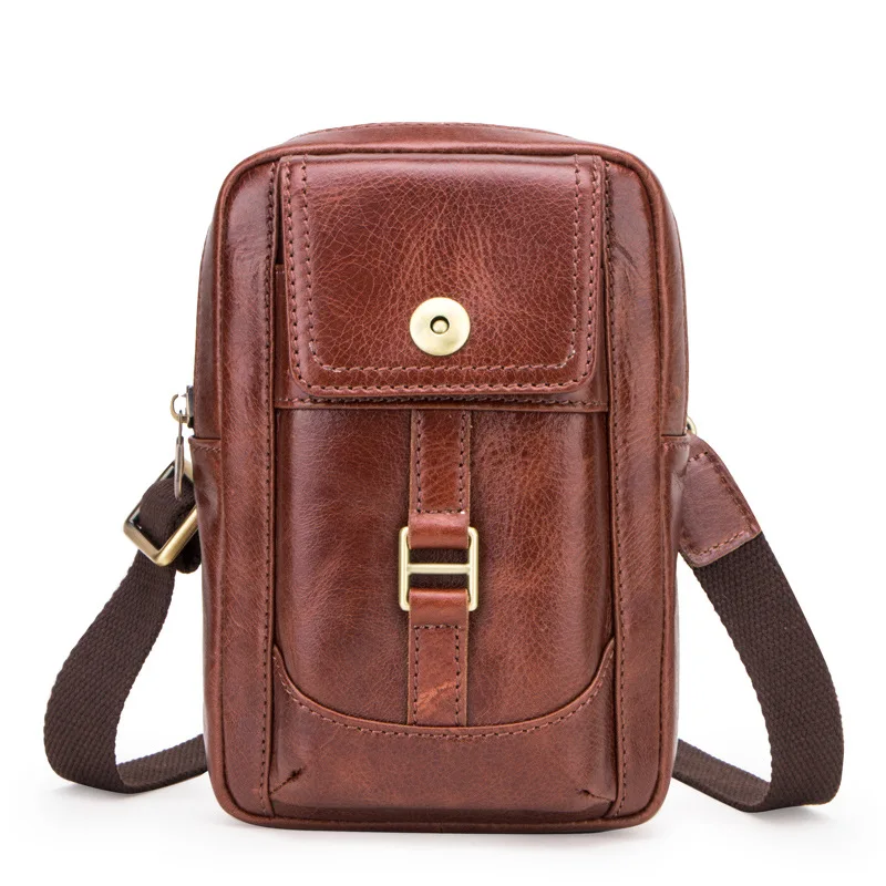 Поясная Сумка из натуральной кожи для мужчин Мужская набедренная сумка