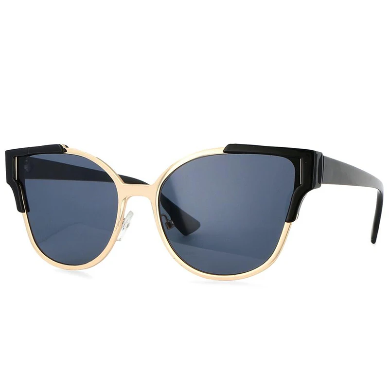 Женские солнцезащитные очки кошачий глаз розовые зеркальные в стиле ретро