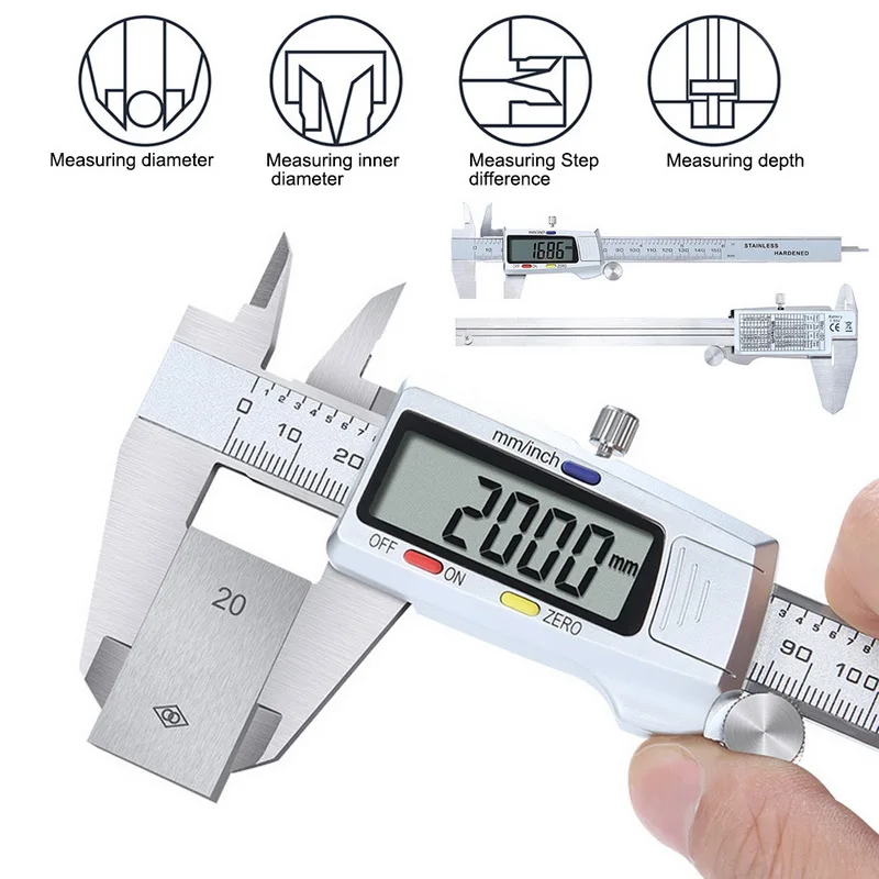 Details about   Stainless Steel Electronic Digital Vernier Caliper Gauge Micrometer 0-150MM 