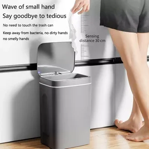 intelligent trash can automatic sensor dustbin smart sensor electric waste bin home rubbish can for kitchen bathroom garbage free global shipping