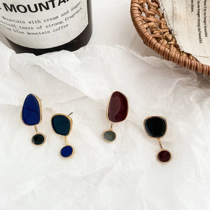 

Женские асимметричные серьги Origin, летние серьги-подвески контрастных цветов, асимметричные