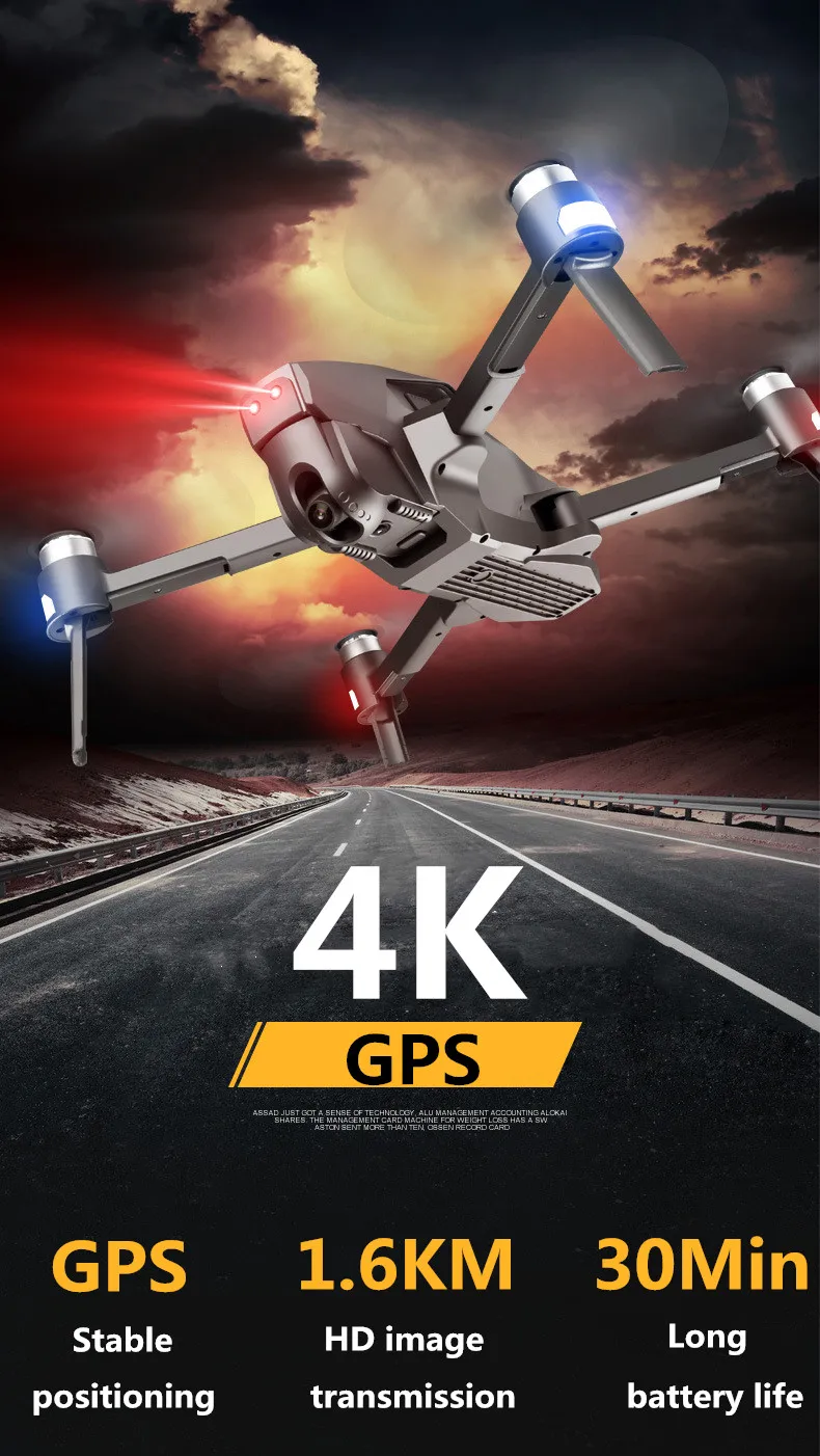 Дрон gps D4 Квадрокоптер HD 4K 1080P FPV 600M wifi видео в реальном времени 1,6 км Контроль расстояния полёт 30 минут Дрон с камерой