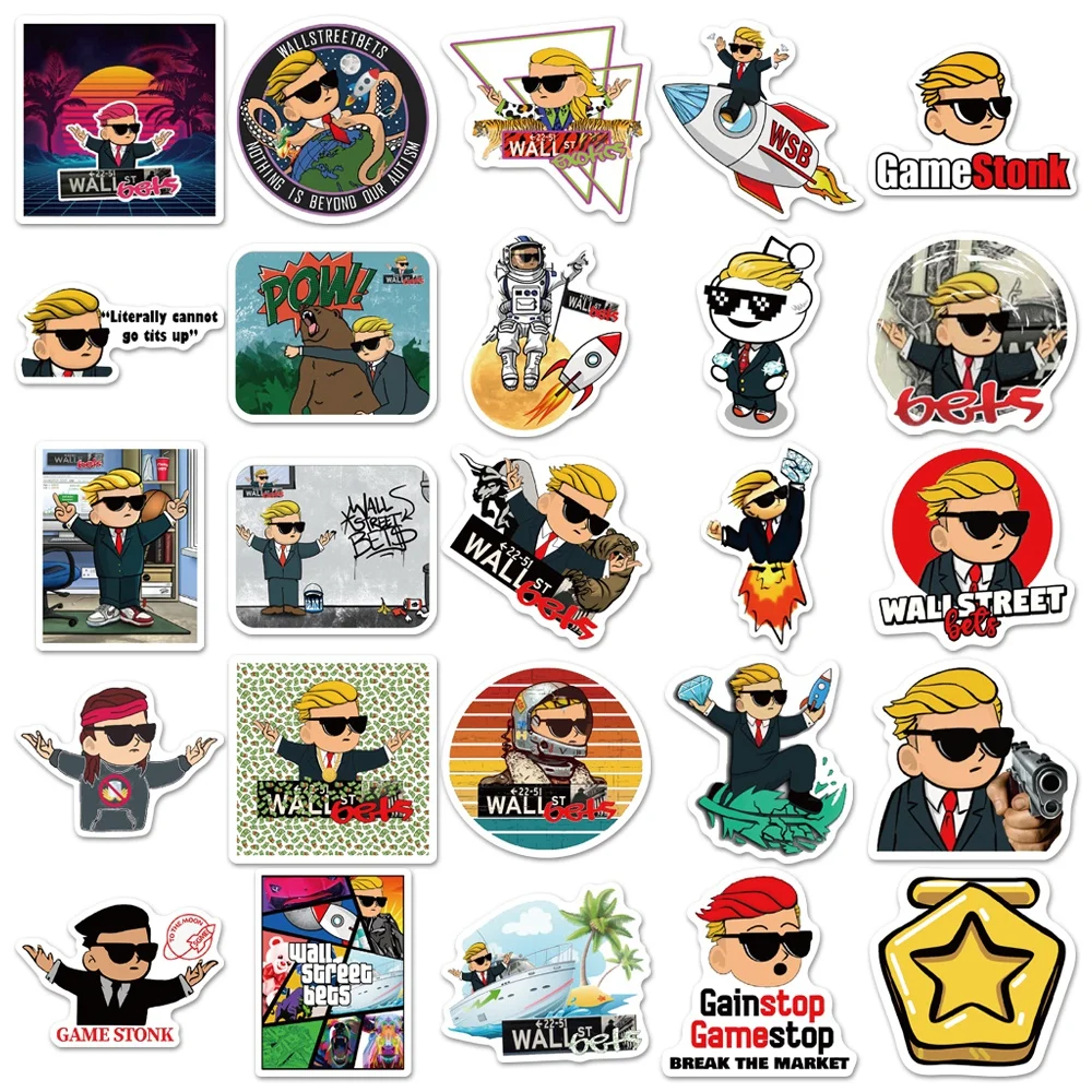 Стикеры YOLO Stonks для стен наклейки скейтбордов телефонов чемоданов холодильников
