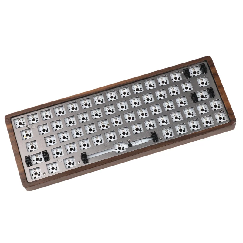 Walnut Kit GK64 GK64S клавиатура комплект CNC деревянный корпус Bluetooth Проводная пластина pcb - Цвет: Walnut Kit