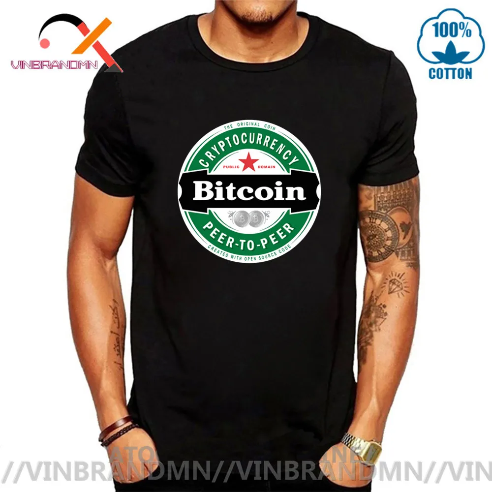 Биткоин пиво футболка мужские топы криптовалюта лето хип хоп повседневная
