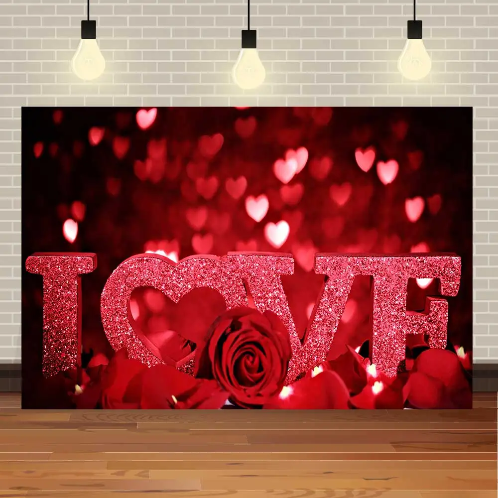 

NeoBack День Святого Валентина Любовь Сердце красные розы цветы 14 февраля Блестящий Фотофон фотография фон
