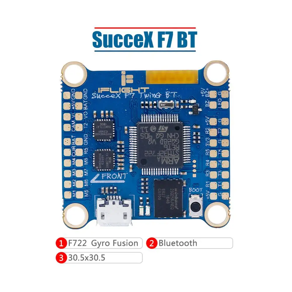 Контроллер полета iFlight sucex F7 TwinG BlueTooth BT STM32F722RET6 (Dual ICM20689) с монтажным отверстием 30