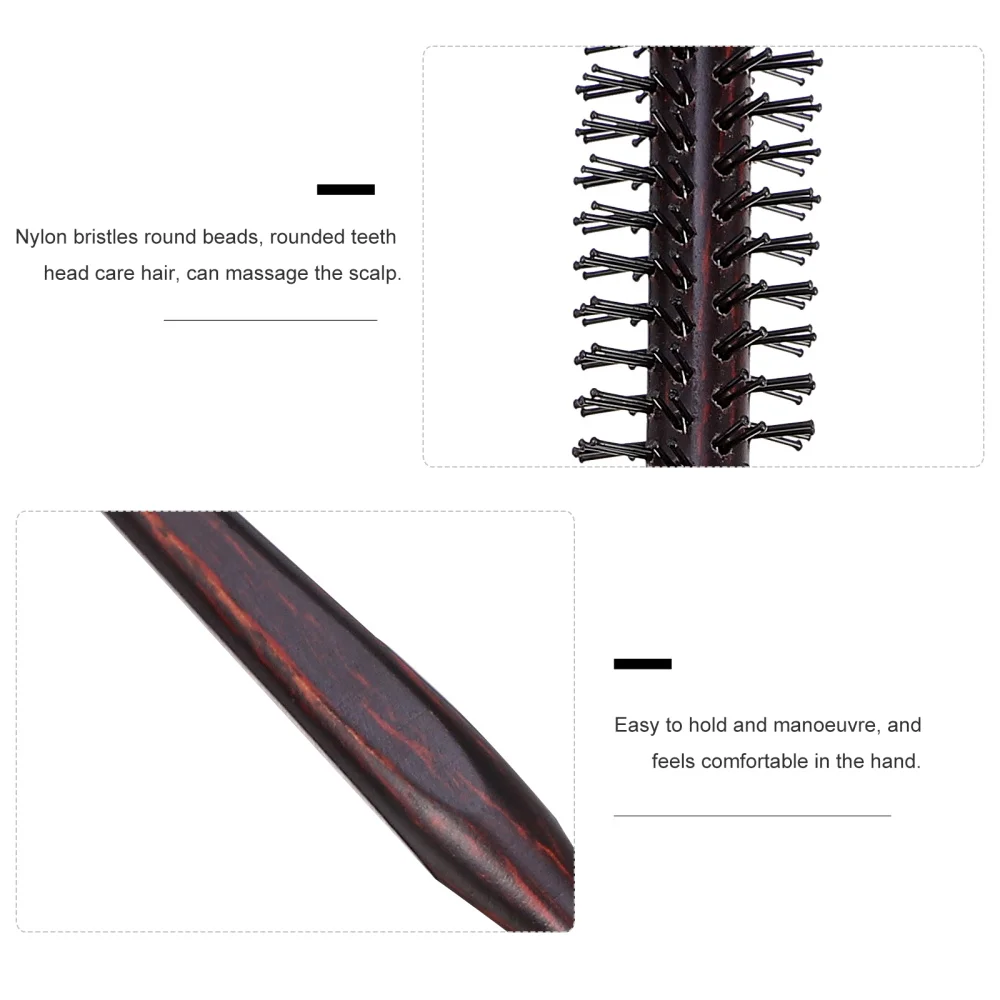 

3pcs Hair Styling Comb Barber Curly Hair Brush Wood Handle Rolling Comb