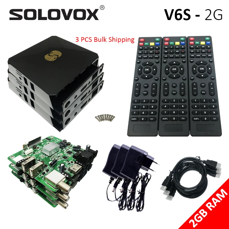 Спутниковая ТВ-приставка SOLOVOX V6S 2G MINI HD DVB S2 доставка в Бразилию поддержка карт IKS