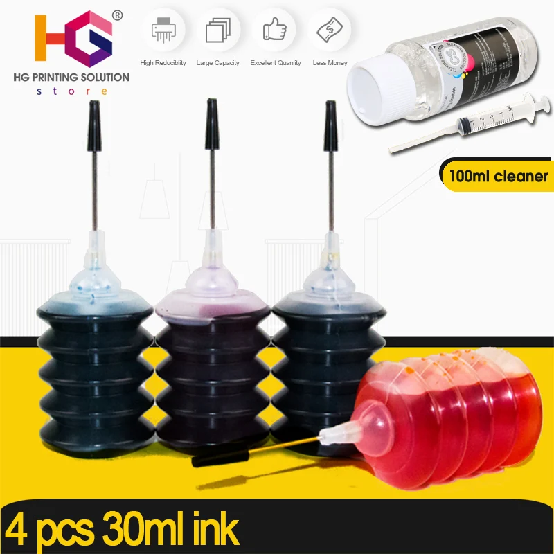 Чернила для картриджа hp 301 304 302 123 122 652 650 21 22 140 141 950 655 364 903 953 XL 30 мл | Компьютеры и