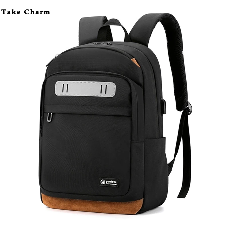 

Повседневный деловой мужской рюкзак для ноутбука, новинка 2021, оксфордская ткань, водонепроницаемая Молодежная Студенческая школьная сумка...
