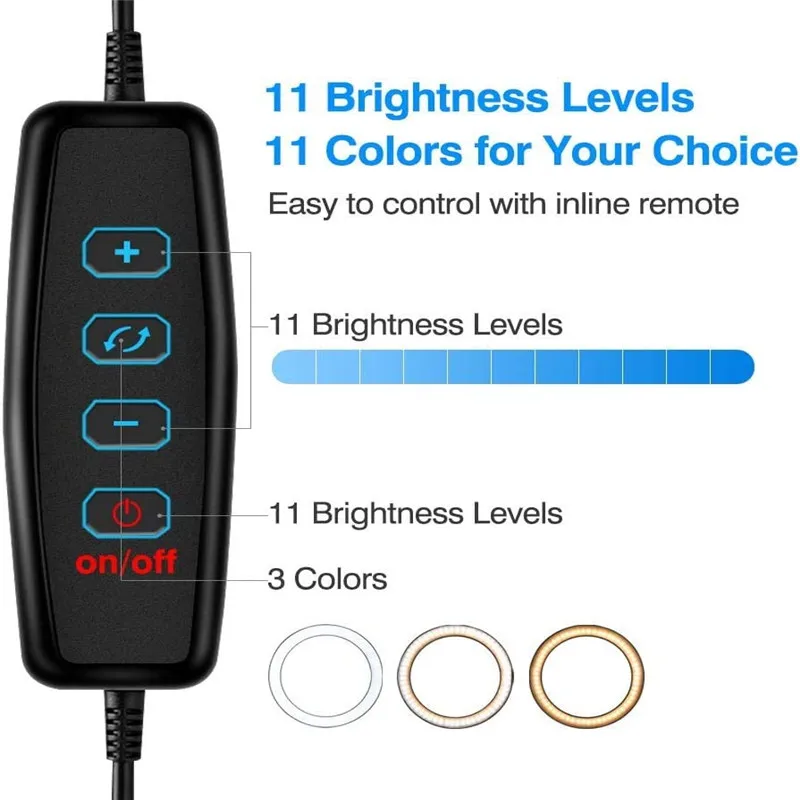 

26cm LED Ring Light Photographic Selfie Ring Light with tripod For Selfie Phone Video Lighting Makeup Lamp Youtube Phone Holder