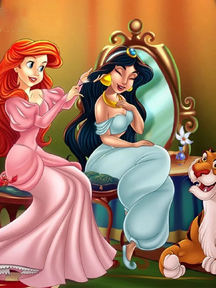 Настенная Картина на холсте Disney Аладдин и маленькая Русалочка скандинавские