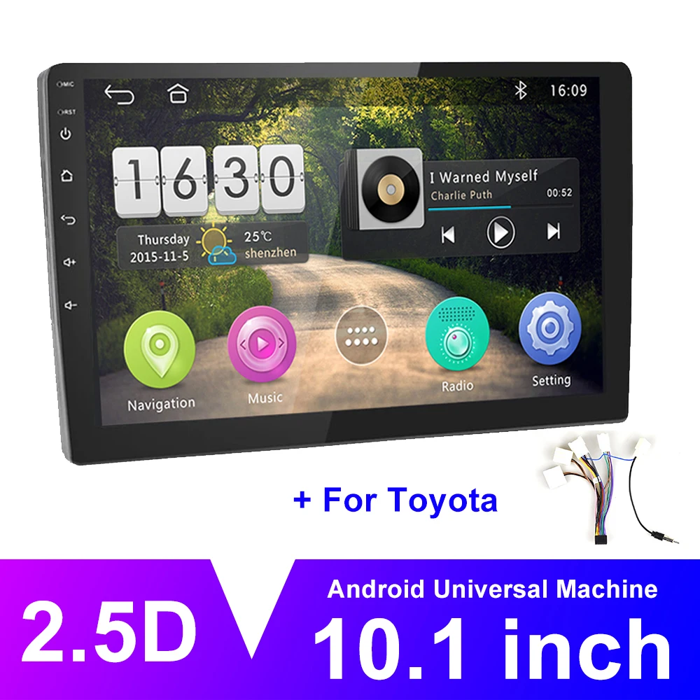 AMPrime Android автомобильный радиоприемник 10," 2 Din Автомобильный мультимедийный 2G+ 16G Авто Стерео Gps WiFi навигация Bluetooth видео плеер камера заднего вида