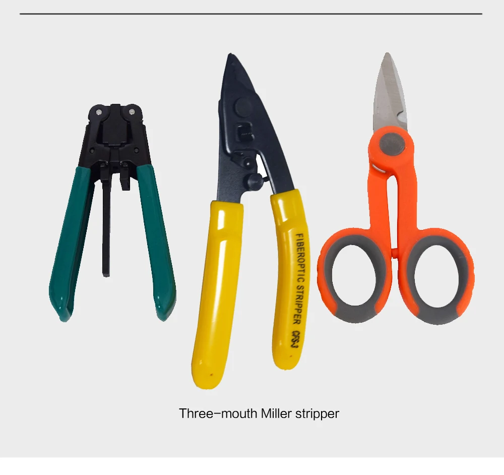 

free shipping 3 in 1 Fiber Optic Tool Kit Kevlar Scissors Double Hole Pliers Stripper and Fiber Optic Stripper CFS-3