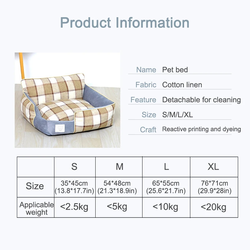 Домашние животные бинго хлопок лен кровать собаки съемный питомник кошка дом