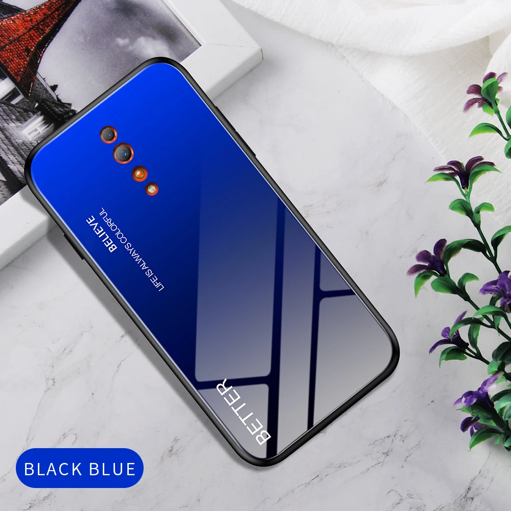 Градиентный чехол из закаленного стекла для OPPO Find X A9 R17 F11 pro K1 Reno 10x zoom Z A1K Realme 3 Pro Lite R15X чехол для телефона
