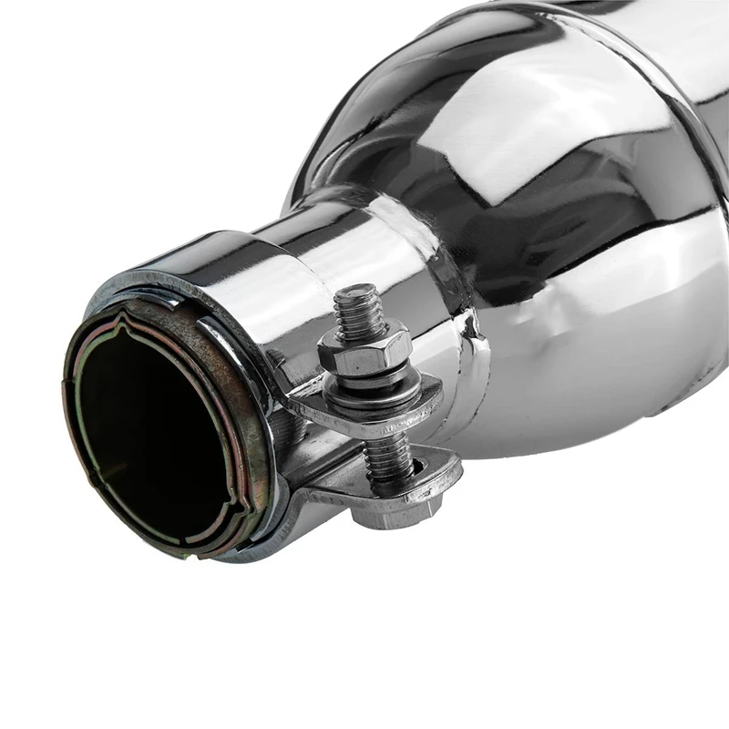 

520mm Motorcycle Exhaust Pipe Muffler Retro Tail Tube Scooter Dirt Bike for Honda CG125 Cafe Racer Bobber Chopper Chrome