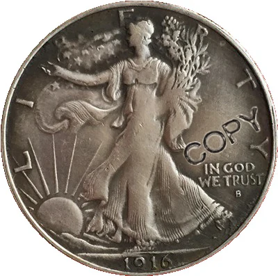 

1916,P D S ходящая Свобода Половина фотоламп монеты