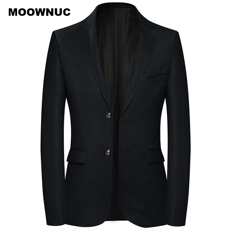 

MOOWNUC men slim fit arrival cotton blazer Suit Jacket black blue plus size s to 4XL Male blazers Mens coat Wedding