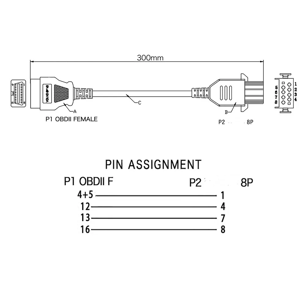 Грузовик кабель для Volvo 8Pin Сверхмощный Diagosis разъем 8pin кабели диагностики