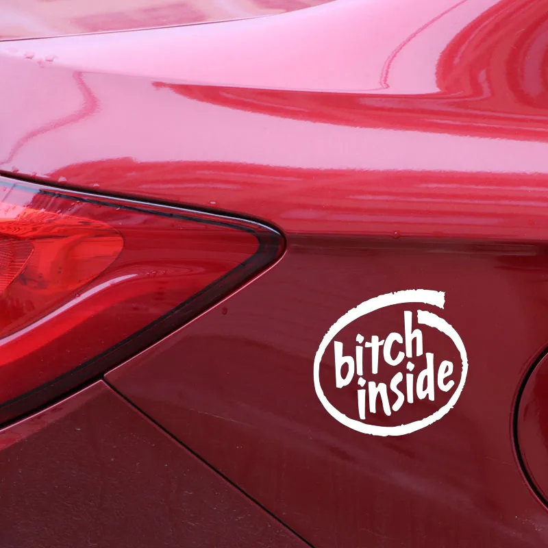 

Car Stickers Decor Motorcycle Decals B**** INSIDE Decorative Accessories Creative Sunscreen Waterproof PVC,14cm*13.5cm