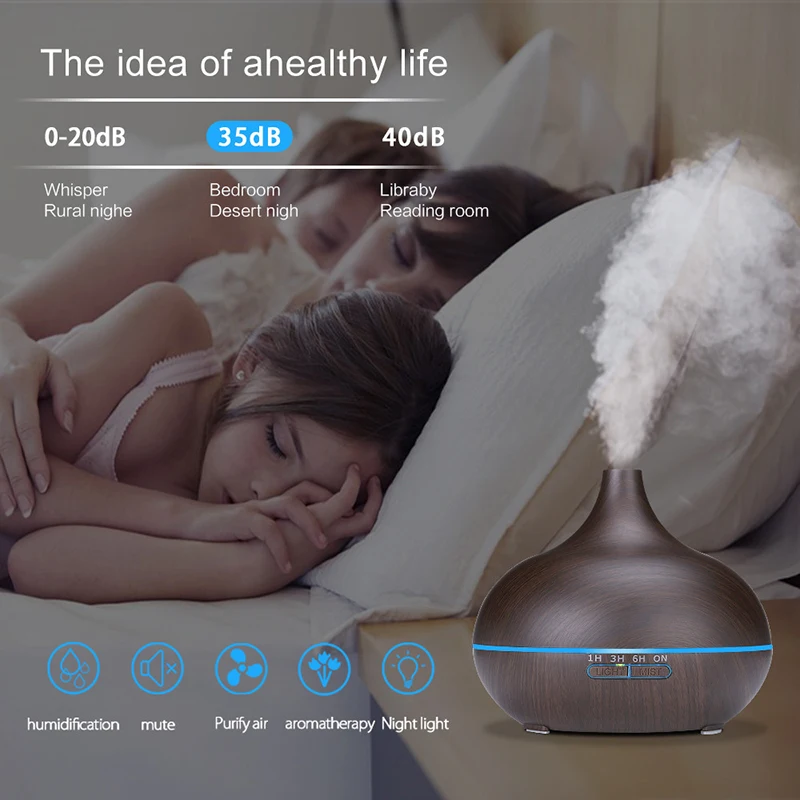 

DELIXING 400ml Aroma Air Humidifier Essential Oil Diffuser Aromatherapy Electric Ultrasonic cool Mist Maker for Office Home