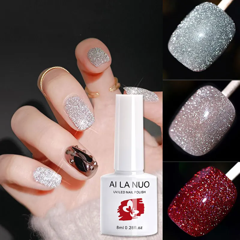 

Professional Explosion Diamond Nail Glue Crystal UV Gel Shiny Diamond Effect Nail Glitter Polish Bright Shining Fast-Drying