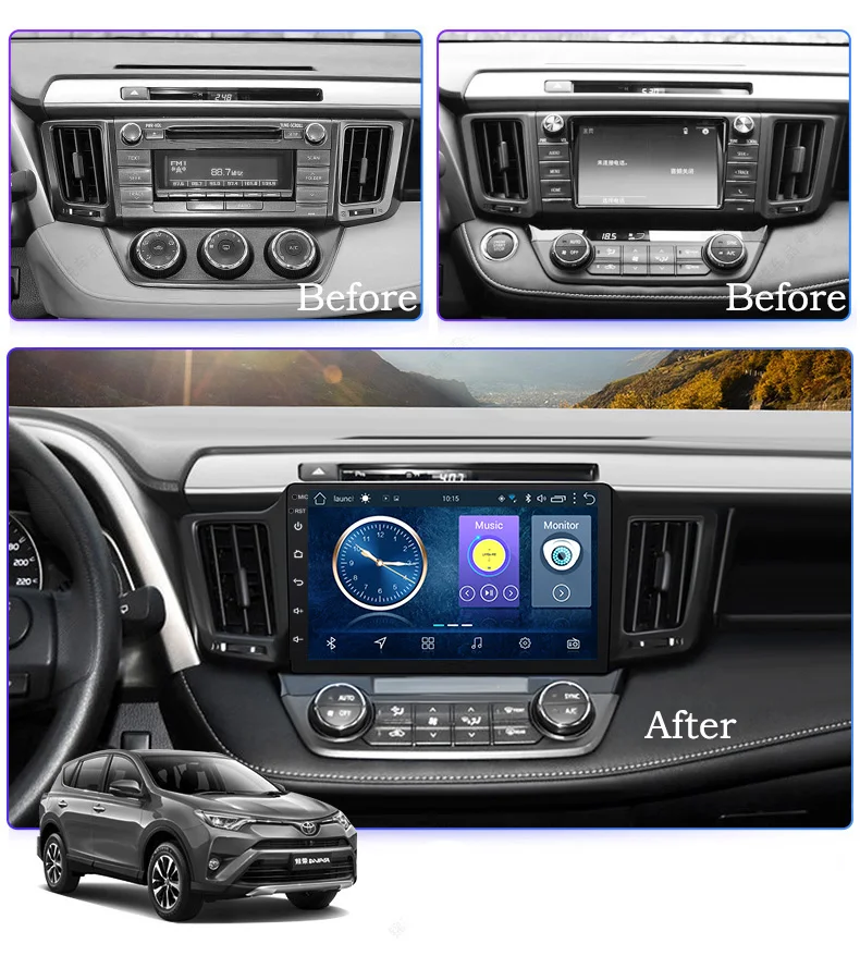 Android 10 дюймов 8 1 автомобильный видеопроигрыватель для Toyota RAV4 2012 2018 dvd