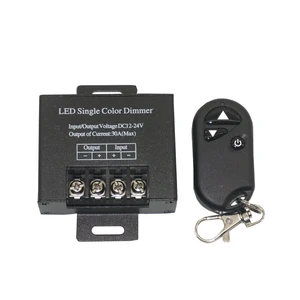 DC12-24V 30A одноканальный светодиодный регулятор яркости с 3Key беспроводной Радиочастотный пульт дистанционного управления для одноцветных светодиодов 5050 3528