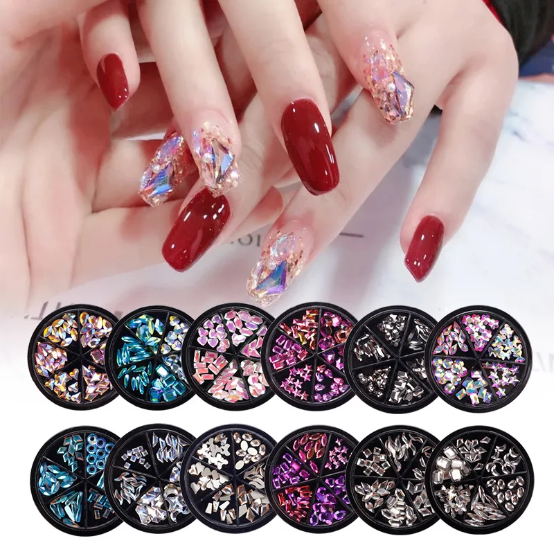 

Накладные ногти с блестками Стразы 3D AB акриловые украшения для ногтей